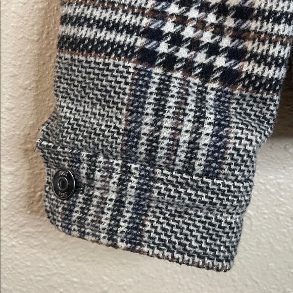 Zara Women’s Plaid Wool-Blend Button Up Jacket Black Gray Check Size Small - Picture 4 of 8